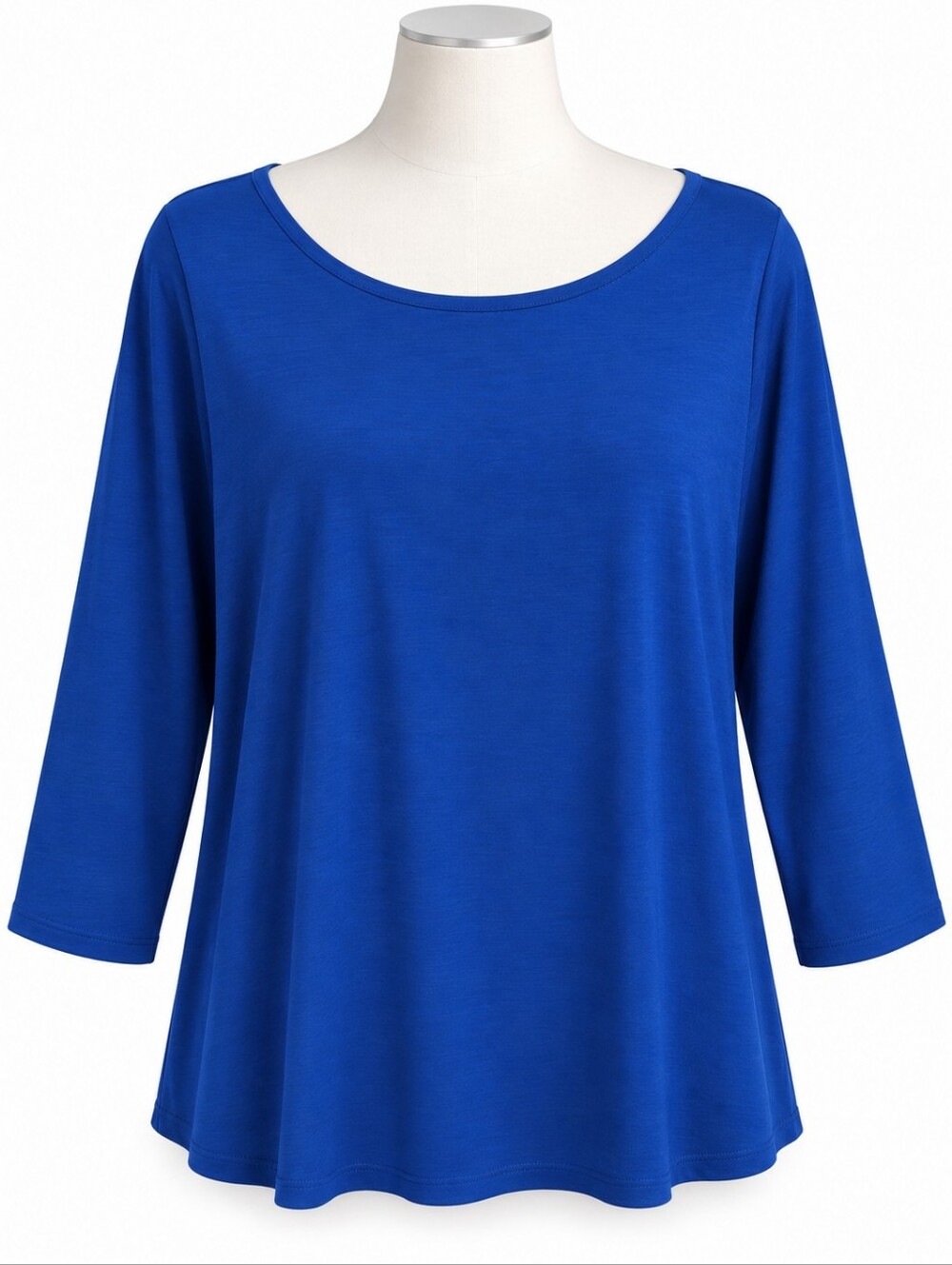 EILEEN FISHER Royal Blue Lyocell Fine Jersey Bateau Neck L/S Tunic Top Blouse 2X